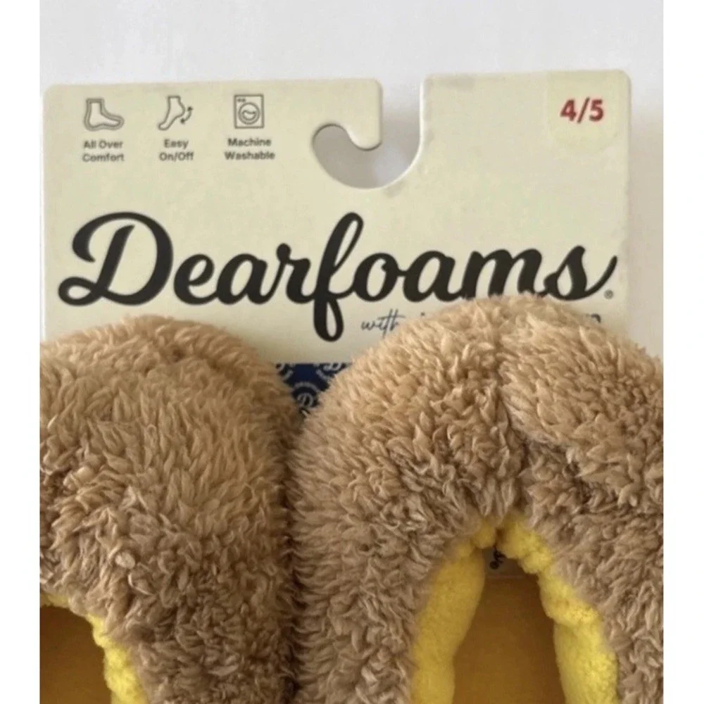 Dearfoams Kid's Emery Critter Closed Back Animal Slipper Size 4 5 Puppy Dog